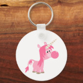 Cute Cartoon Bubble Gum Unicorn Sleutelhanger (Voorkant)