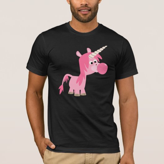 Cute Cartoon Bubble Gum Unicorn T-Shirt (Voorkant)