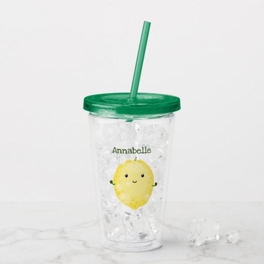 Cute cartoon bubbles afbeelding acryl drinkbeker (Achterkant ijs)