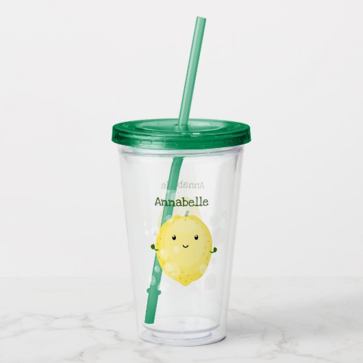 Cute cartoon bubbles afbeelding acryl drinkbeker (Achterkant)