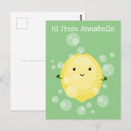 Cute cartoon bubbles afbeelding briefkaart (Voorkant / Achterkant)