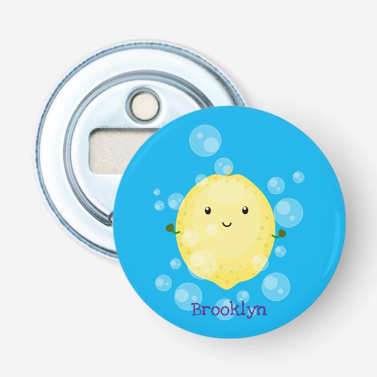 Cute cartoon bubbles afbeelding button flesopener (Voorkant)