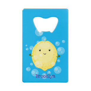 Cute cartoon bubbles afbeelding creditkaart flessenopener