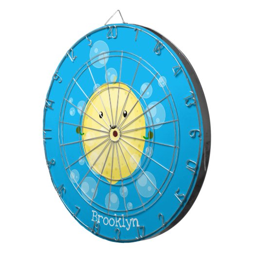 Cute cartoon bubbles afbeelding dartbord (Voorkant Rechts)