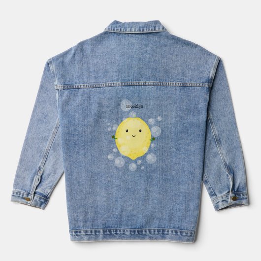 Cute cartoon bubbles afbeelding denim jacket (Achterkant)