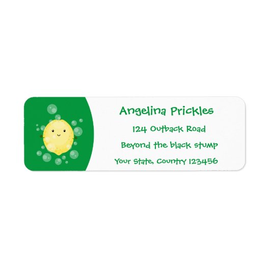 Cute cartoon bubbles afbeelding etiket (Voorkant)