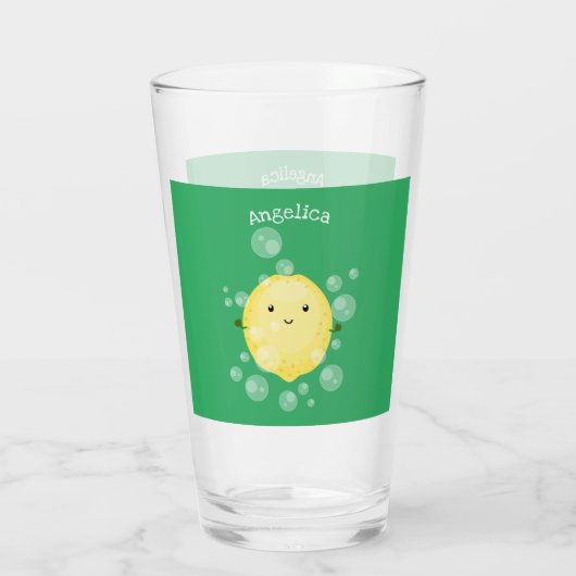 Cute cartoon bubbles afbeelding glas (Achterkant)