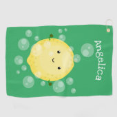 Cute cartoon bubbles afbeelding golfhanddoek (Horizontaal)