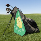Cute cartoon bubbles afbeelding golfhanddoek (Groen)
