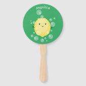 Cute cartoon bubbles afbeelding handwaaier (Achterkant)