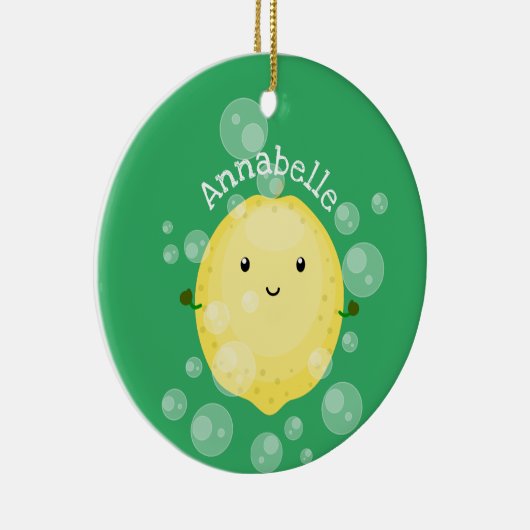 Cute cartoon bubbles afbeelding keramisch ornament (Rechts)