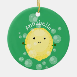 Cute cartoon bubbles afbeelding keramisch ornament