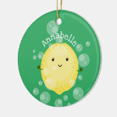 Cute cartoon bubbles afbeelding keramisch ornament (Links)