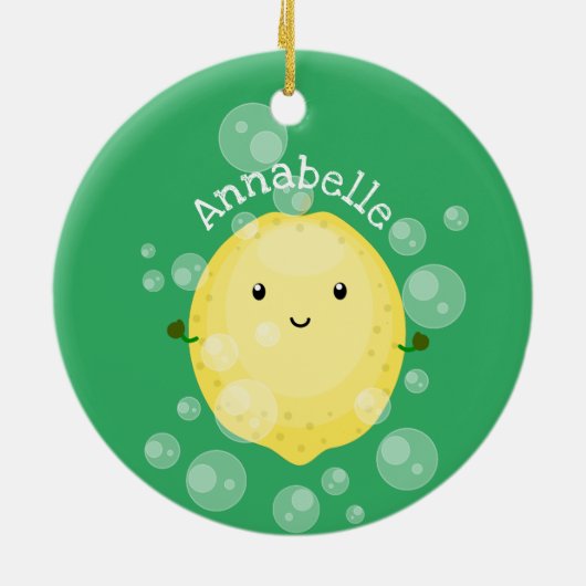 Cute cartoon bubbles afbeelding keramisch ornament (Achterkant)
