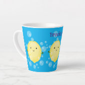 Cute cartoon bubbles afbeelding latte mok (Linkerhoek)
