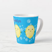 Cute cartoon bubbles afbeelding latte mok (Rechterhoek)