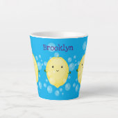 Cute cartoon bubbles afbeelding latte mok (Voorkant)