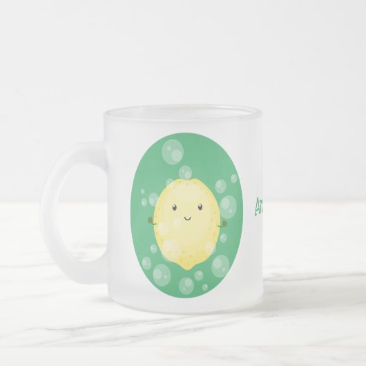 Cute cartoon bubbles afbeelding matglas koffiemok (Links)
