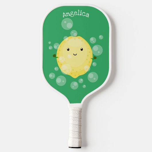 Cute cartoon bubbles afbeelding pickleball paddle (Achterkant)