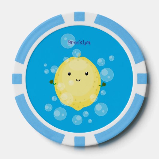 Cute cartoon bubbles afbeelding poker chips (Voorkant)