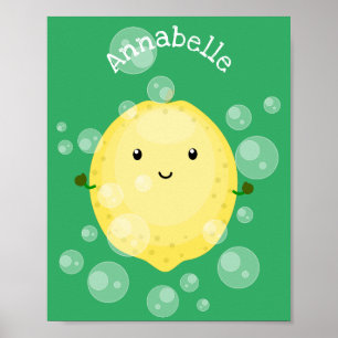 Cute cartoon bubbles afbeelding poster