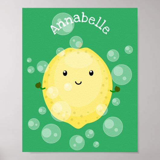 Cute cartoon bubbles afbeelding poster (Voorkant)