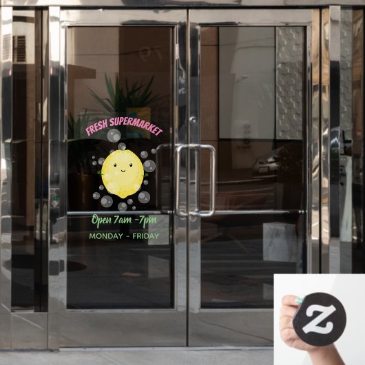 Cute cartoon bubbles afbeelding raamsticker (Kantoordeur)