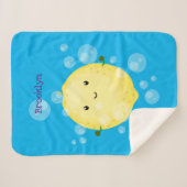 Cute cartoon bubbles afbeelding sherpa deken (Voorkant (horizontaal))