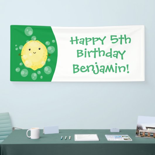 Cute cartoon bubbles afbeelding spandoek (Beurs)