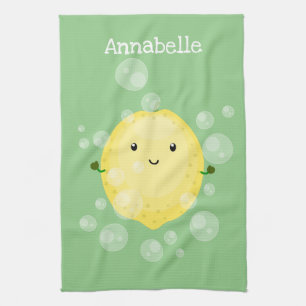 Cute cartoon bubbles afbeelding theedoek