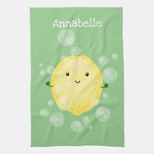 Cute cartoon bubbles afbeelding theedoek (Verticaal)