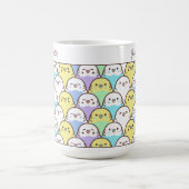 Cute Cartoon Budgie Parrot Pattern Name Koffiemok (Center)