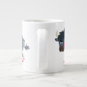 Cute Cartoon Bull en Red Bloom Jumbo Mok (Achterkant)