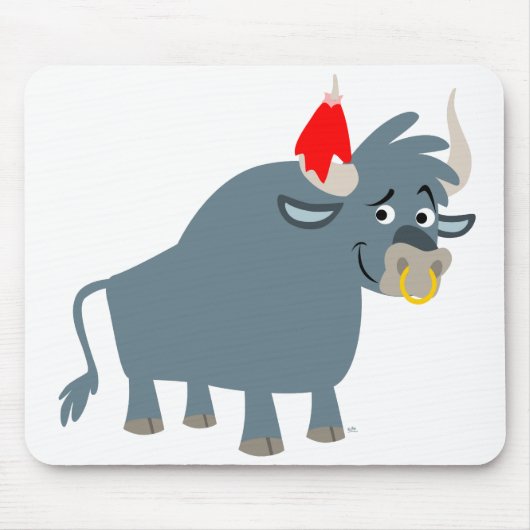 Cute Cartoon Bull mousepad Muismat (Voorkant)