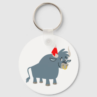 Cute Cartoon Bull sleutelhanger