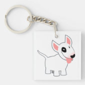 Cute Cartoon Bull Terrier AcrylSleutelhanger Sleutelhanger (Voorkant)