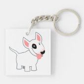 Cute Cartoon Bull Terrier AcrylSleutelhanger Sleutelhanger (Achterkant)