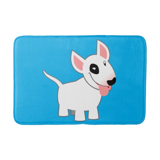 Cute Cartoon Bull Terrier Badmat (Voorkant)