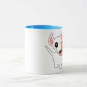 Cute Cartoon Bull Terrier en Kitten Mok (Midden)
