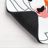 Cute Cartoon Bull Terrier en Kitten Mousepad Muismat (Hoek)