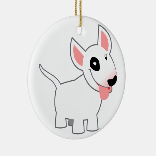 Cute Cartoon Bull Terrier Keramisch Ornament (Rechts)