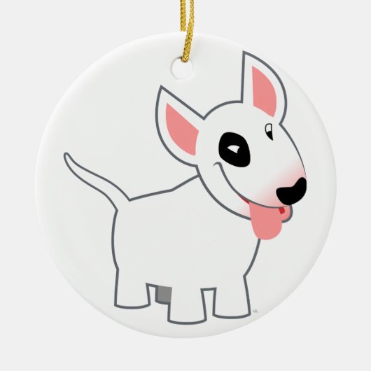 Cute Cartoon Bull Terrier Keramisch Ornament (Voorkant)