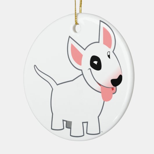 Cute Cartoon Bull Terrier Keramisch Ornament (Links)