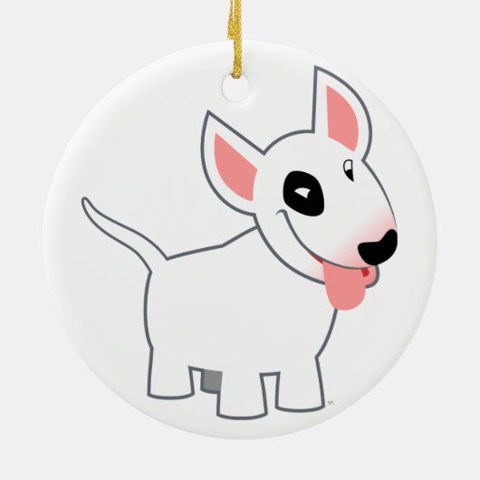 Cute Cartoon Bull Terrier Keramisch Ornament (Achterkant)
