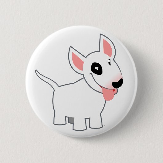 Cute Cartoon Bull Terrier Knopspeldje Ronde Button 5,7 Cm (Voorkant)
