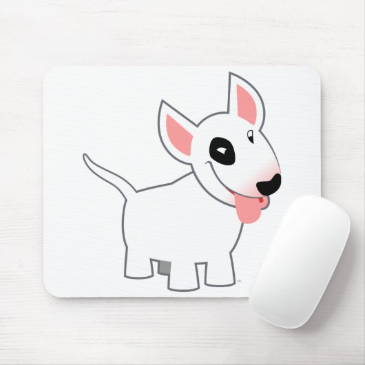 Cute Cartoon Bull Terrier Mousepad Muismat (Met muis)