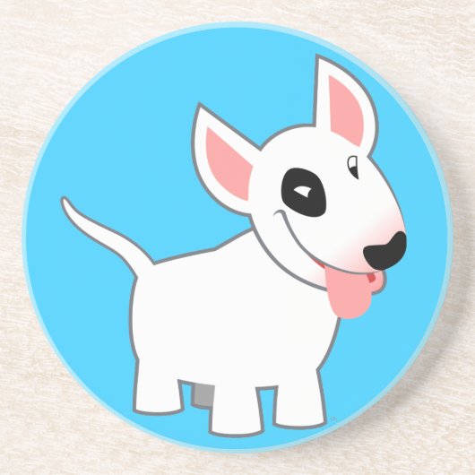 Cute Cartoon Bull Terrier Onderzetter (Voorkant)