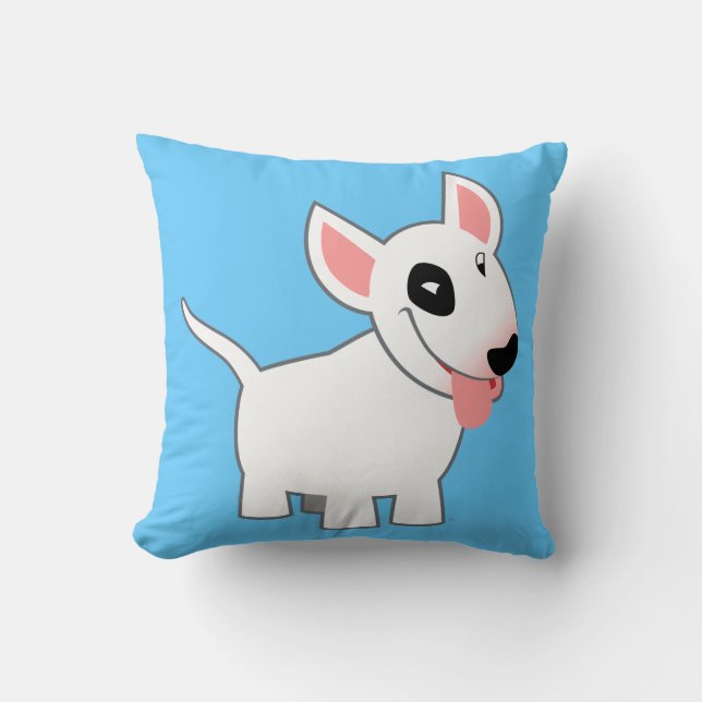 Cute Cartoon Bull Terrier Pillow Kussen (Voorkant)