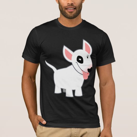 Cute Cartoon Bull Terrier T-Shirt (Voorkant)