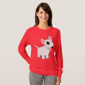Cute Cartoon Bull Terrier Women T-Shirt (Voorkant volledig)